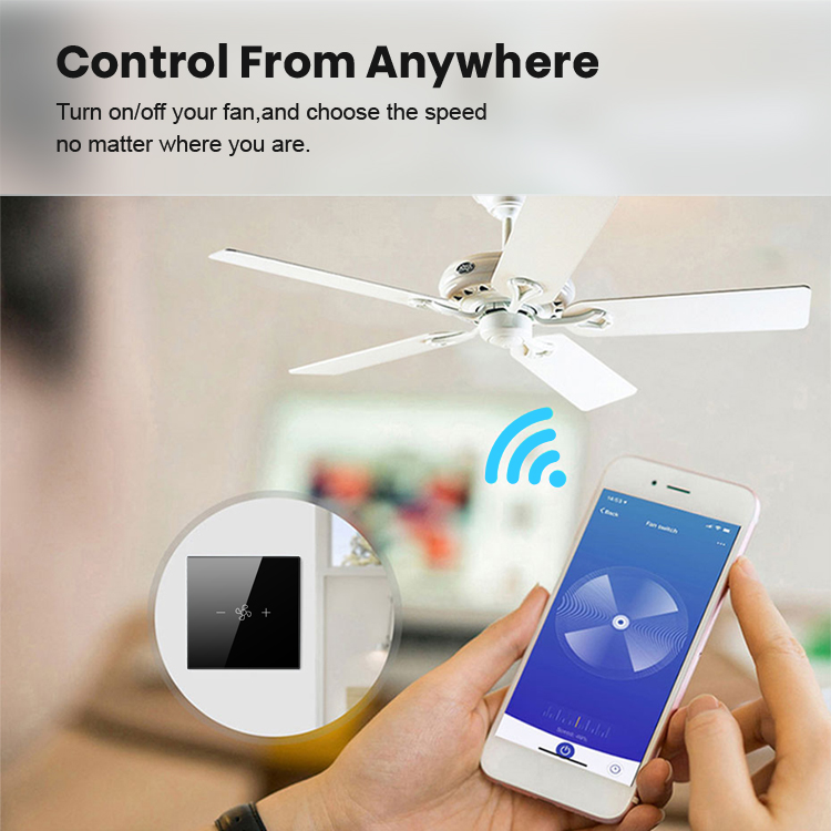 US Standard 400W APP Control Wifi Smart Ceiling Fan Swith Tuya 5 Speeds Work with Alexa/Google Home/Smartthings/Yandex