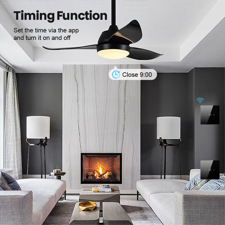 US Standard 400W APP Control Wifi Smart Ceiling Fan Swith Tuya 5 Speeds Work with Alexa/Google Home/Smartthings/Yandex