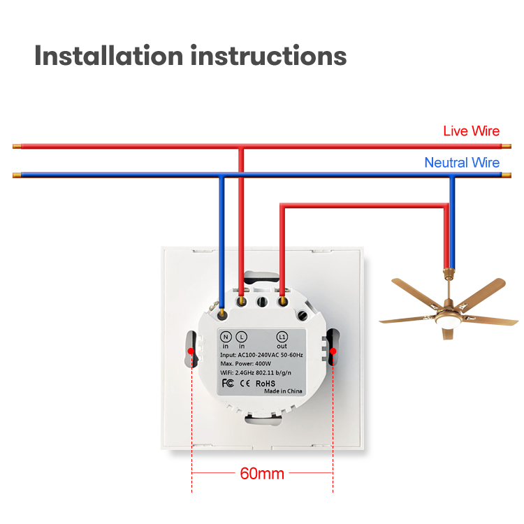 US Standard 400W APP Control Wifi Smart Ceiling Fan Swith Tuya 5 Speeds Work with Alexa/Google Home/Smartthings/Yandex