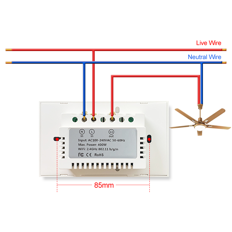 US Standard 400W APP Control Wifi Smart Ceiling Fan Swith Tuya 5 Speeds Work with Alexa/Google Home/Smartthings/Yandex