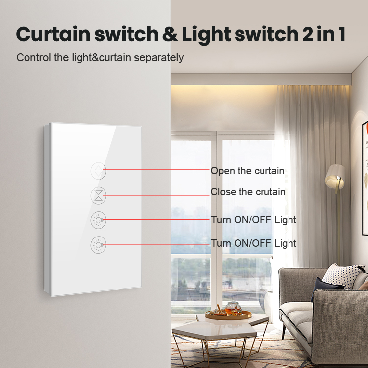 Tuya US/EU Smart Switches Wifi Touch Curtain Lamp Switch Smart Home Switch  For Roller Shutter Electric Curtain Motor