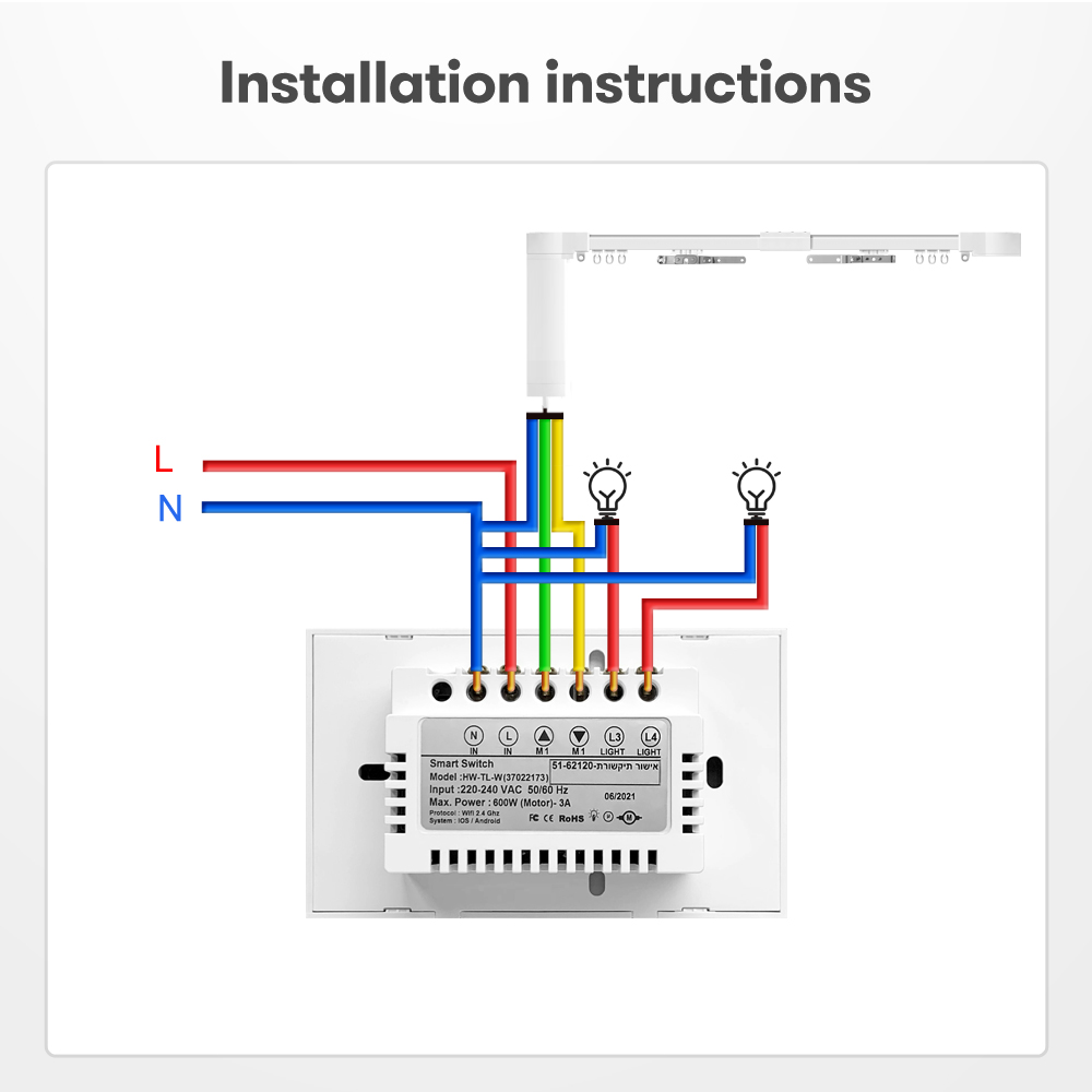 Tuya US/EU Smart Switches Wifi Touch Curtain Lamp Switch Smart Home Switch  For Roller Shutter Electric Curtain Motor