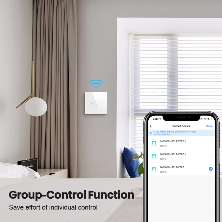 Tuya US/EU Smart Switches Wifi Touch Curtain Lamp Switch Smart Home Switch  For Roller Shutter Electric Curtain Motor