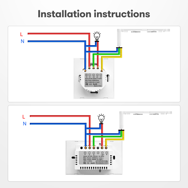 Tuya US/EU Smart Switches Wifi Touch Curtain Lamp Switch Smart Home Switch  For Roller Shutter Electric Curtain Motor