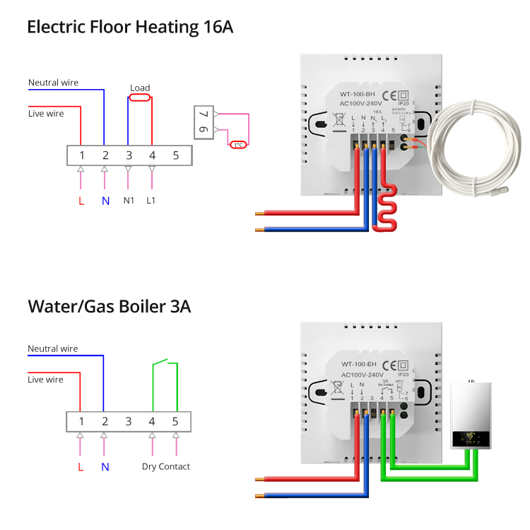 Smart  Room WiFi  temperature thermostat  controller For Floor