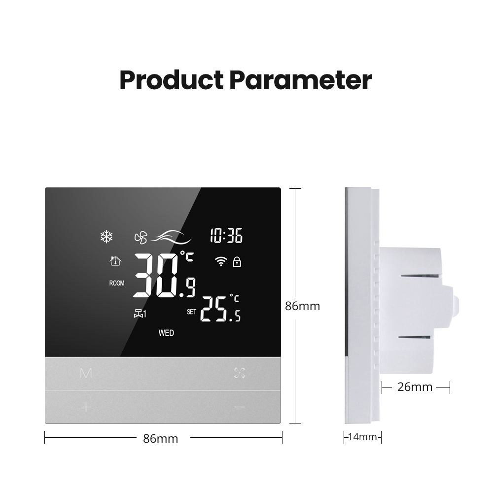 Avatto Tuay Wifi Smart Thermostat Air Conditioner Control Floor Heating Fan Coil Smart Wifi Thermostat for HVAC