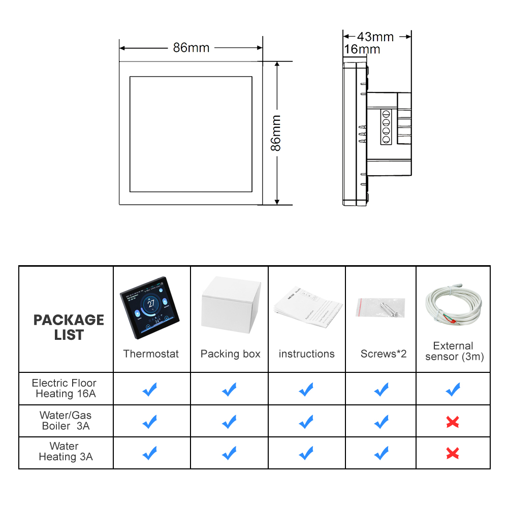 Smart home temperature controller digital programmable wireless remote switch for smart home electric water gas boiler heating