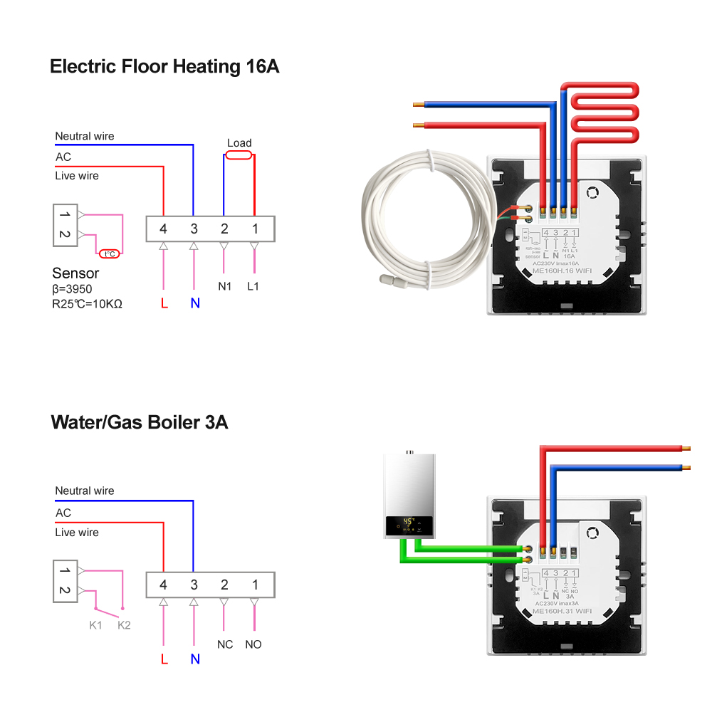 Smart home temperature controller digital programmable wireless remote switch for smart home electric water gas boiler heating