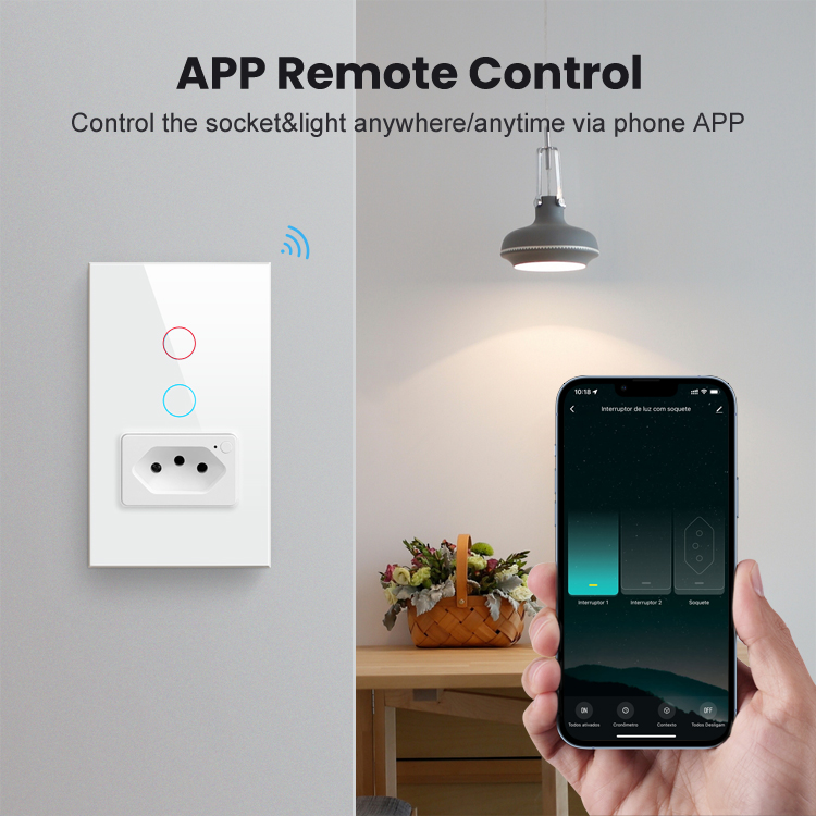 Factory Outlet Wall Switch And Brasil Socket Tuya Wifi Smart Switches  Remote Control Voice Light Smart Home Alexa Google Home