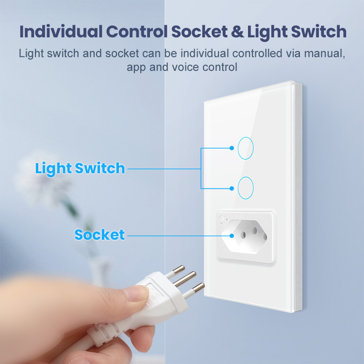 Factory Outlet Wall Switch And Brasil Socket Tuya Wifi Smart Switches  Remote Control Voice Light Smart Home Alexa Google Home